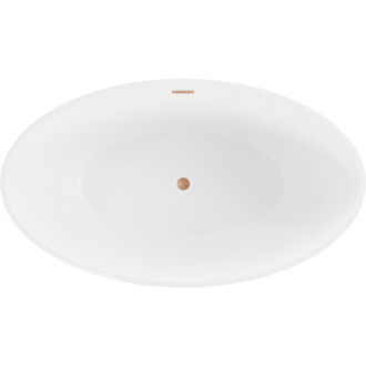 Voľne stojaca vaňa Mexen Nike 175 x 100 cm, biela, prepad z kartáčovanej medi - 54071751000-65