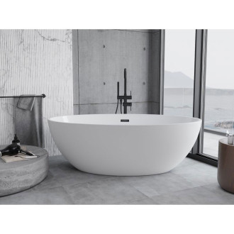 Voľne stojaca vaňa Mexen Nike 175 x 100 cm, biela, čierny prepad - 54071751000-70