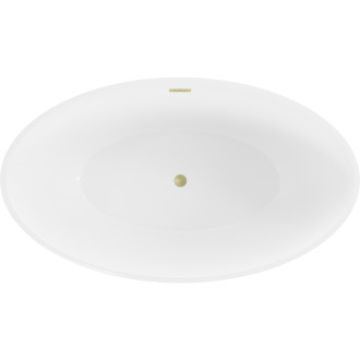 Voľne stojaca vaňa Mexen Nike 175 x 100 cm, biela / čierna, prepad kartáčovaný zlatý - 54071751075-55