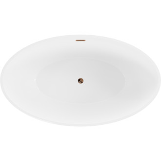 Voľne stojaca vaňa Mexen Nike 175 x 100 cm, biela/čierna, ružovo-zlatý prepad - 54071751075-60