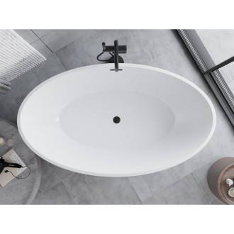 Voľne stojaca vaňa Mexen Nike 175 x 100 cm, biela/čierna, čierny prepad - 54071751075-70