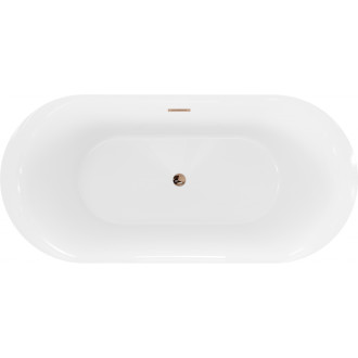Voľne stojaca vaňa Mexen Roxy 170 x 80 cm, biela, ružovo-zlatý prepad - 51201708000-60