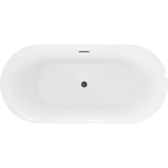 Voľne stojaca vaňa Mexen Roxy 170 x 80 cm, biela, čierny prepad - 51201708000-70
