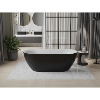 Voľne stojaca vaňa Mexen Roxy 170 x 80 cm, biela/čierna, biely prepad - 51201708075-20