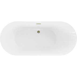 Voľne stojaca vaňa Mexen Roxy 180 x 85 cm, biela, zlatý prepad - 51201808500-50