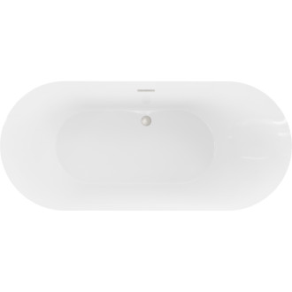 Voľne stojaca vaňa Mexen Roxy 180 x 85 cm, biela, prepad kartáčovaný nikel - 51201808500-97
