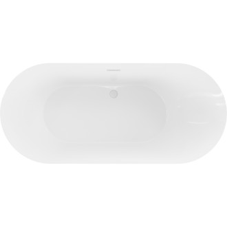 Voľne stojaca vaňa Mexen Roxy 180 x 85 cm, biela/čierna, biely prepad - 51201808575-20