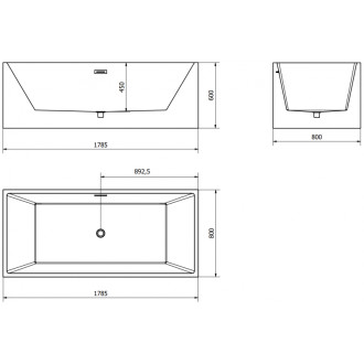 Voľne stojaca vaňa Mexen Vigo 178,5 x 80 cm, biela, biely prepad - 51251788000-20