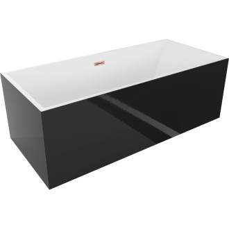 Voľne stojaca vaňa Mexen Vigo 178,5 x 80 cm, biela/čierna, ružovo-zlatý prepad - 51251788075-60