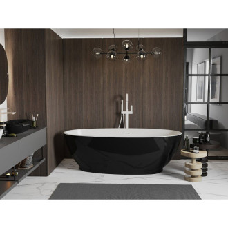 Voľne stojaca vaňa Mexen Bilbao 180 x 90 cm, biela/čierna, biely prepad - 51311809075-20
