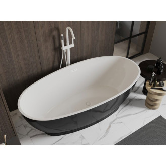 Voľne stojaca vaňa Mexen Bilbao 180 x 90 cm, biela/čierna, biely prepad - 51311809075-20