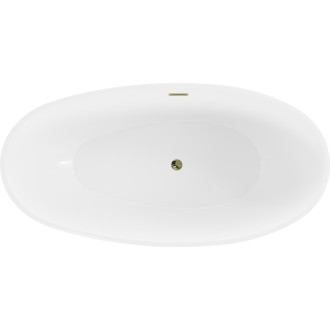 Voľne stojaca vaňa Mexen Bilbao 180 x 90 cm, biela/čierna, zlatý prepad - 51311809075-50