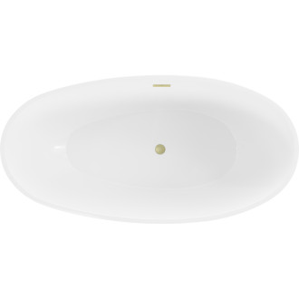 Voľne stojaca vaňa Mexen Bilbao 180 x 90 cm, biela/čierna, prepad kartáčovaný zlatý - 51311809075-55