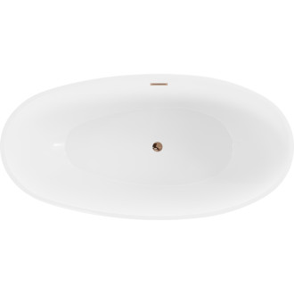 Voľne stojaca vaňa Mexen Bilbao 180 x 90 cm, biela/čierna, ružovo-zlatý prepad - 51311809075-60