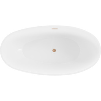 Voľne stojaca vaňa Mexen Bilbao 180 x 90 cm, biela/čierna, prepad z kartáčovanej medi - 51311809075-65