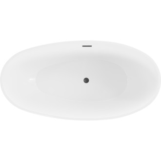 Voľne stojaca vaňa Mexen Bilbao 180 x 90 cm, biela/čierna, čierny prepad - 51311809075-70