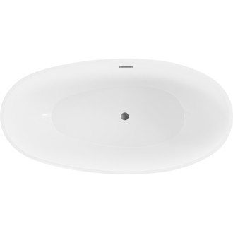 Voľne stojaca vaňa Mexen Bilbao 180 x 90 cm, biela/čierna, prepad vo farbe gun metal - 51311809075-95