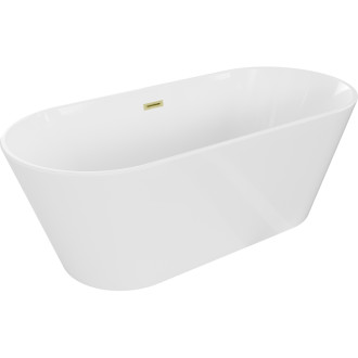 Voľne stojaca vaňa Mexen Flavia 170 x 75 cm, biela, prepad kartáčovaný zlatý - 54031708000-55