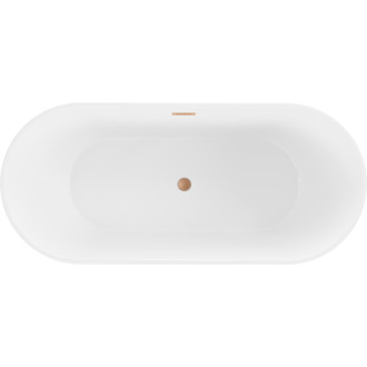 Voľne stojaca vaňa Mexen Flavia 170 x 75 cm, biela, prepad z kartáčovanej medi - 54031708000-65