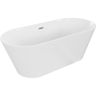 Voľne stojaca vaňa Mexen Flavia 170 x 75 cm, biela, prepad kartáčovaný nikel - 54031708000-97