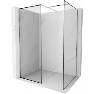 Mexen Kioto Sprchová zástena 130 x 100 cm, čierny rám, chróm - 800-130-202-01-70-100