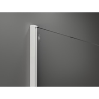 Mexen Kioto Sprchová zástena 150 x 80 cm, čierny rám, biela - 800-150-202-20-70-080