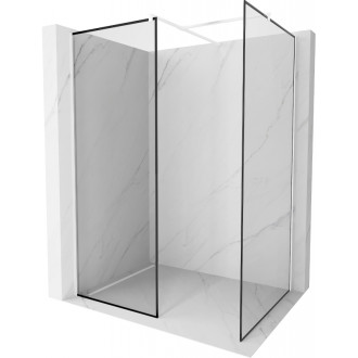 Mexen Kioto Sprchová zástena 150 x 90 cm, čierny rám, biela - 800-150-202-20-70-090