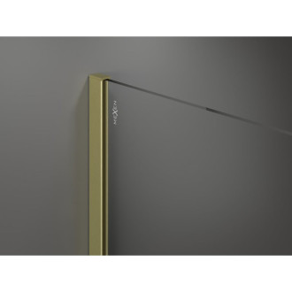 Mexen Kioto Sprchová zástena 80 x 80 cm, čierny rám, kartáčované zlato - 800-080-202-55-70-080