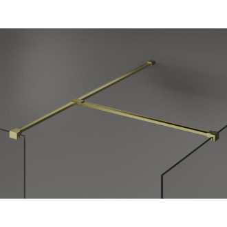 Mexen Kioto Sprchová zástena 150 x 90 cm, čierny rám, kartáčované zlato - 800-150-202-55-70-090