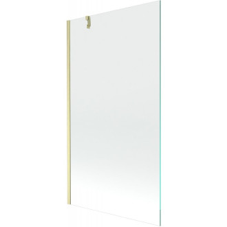 Vaňová zástena Mexen Next s jedným krídlom 100 x 150 cm, priehľadná, kartáčované zlato - 895-100-000-00-00-55