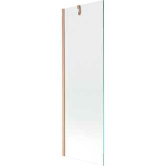 Vaňová zástena Mexen Next s jedným krídlom 60 x 150 cm, priehľadná, kartáčovaná meď - 895-060-000-00-00-65