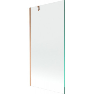 Vaňová zástena Mexen Next s jedným krídlom 90 x 150 cm, priehľadná, kartáčovaná meď - 895-090-000-00-00-65