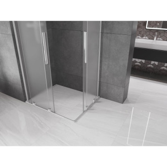 Mexen Velar L Duo posuvný sprchový kout 90 x 80 cm, matný, chrom - 871-090-080-02-33-01