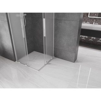 Mexen Velar L Duo posuvný sprchový kout 90 x 90 cm, matný, chrom - 871-090-090-02-33-01