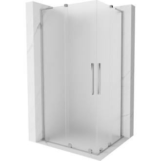 Mexen Velar L Duo posuvný sprchovací kút 100 x 90 cm, matný, chróm - 871-100-090-02-33-01