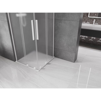 Mexen Velar L Duo posuvný sprchový kout 80 x 80 cm, matná bílá - 871-080-080-02-33-20