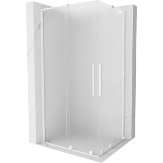 Mexen Velar L Duo posuvný sprchovací kút 100 x 90 cm, matná biela - 871-100-090-02-33-20