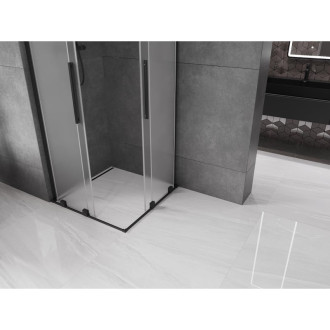 Mexen Velar L Duo posuvný sprchový kout 90 x 90 cm, matná, černá - 871-090-090-02-33-70