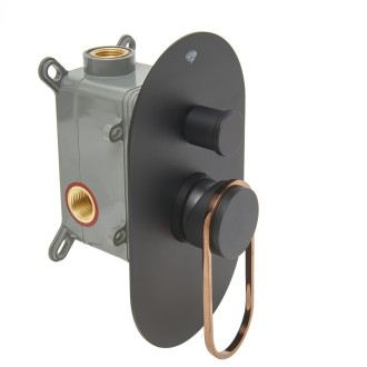 Sprchová a vanová baterie SAT Fusion včetně podomítkového tělesa černá/bronz SATBSFU215CPCBR