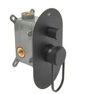 Sprchová a vanová baterie SAT Fusion včetně podomítkového tělesa matná černá SATBSFU215KPCC