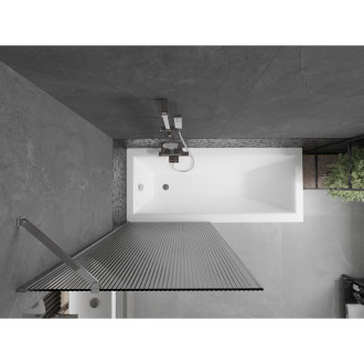 Vanová zástěna Mexen Next s jedním křídlem 80 x 150 cm, pruhy, chrom - 895-080-000-00-09-01