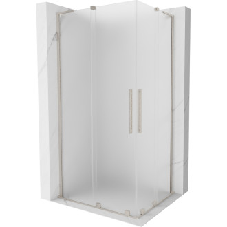 Mexen Velar L Duo posuvný sprchovací kút 90 x 80 cm, matná farba, kartáčovaný nikel - 871-090-080-02-33-97
