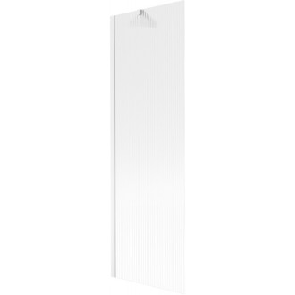Vaňová zástena Mexen Next s jedným krídlom 60 x 150 cm, pruhy, biela - 895-060-000-00-09-20
