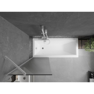 Vanová zástěna Mexen Next s jedním křídlem 60 x 150 cm, pruhy, bílá - 895-060-000-00-09-20