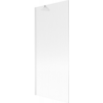 Vaňová zástena Mexen Next s jedným krídlom 80 x 150 cm, pruhy, biela - 895-080-000-00-09-20