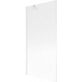 Vaňová zástena Mexen Next s jedným krídlom 90 x 150 cm, pruhy, biela - 895-090-000-00-09-20