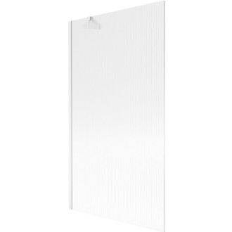 Vaňová zástena Mexen Next s jedným krídlom 100 x 150 cm, pruhy, biela - 895-100-000-00-09-20