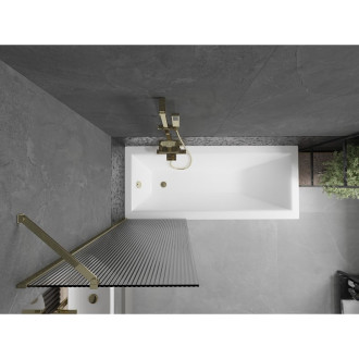 Vanová zástěna Mexen Next s jedním křídlem 60 x 150 cm, pruhy, zlatá - 895-060-000-00-09-50