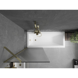 Vanová zástěna Mexen Next s jedním křídlem 70 x 150 cm, pruhy, zlatá - 895-070-000-00-09-50