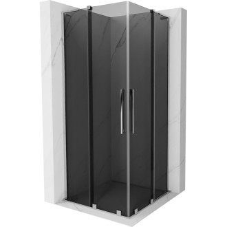 Mexen Velar L Duo posuvný sprchovací kút 80 x 80 cm, grafit, chróm - 871-080-080-02-43-01